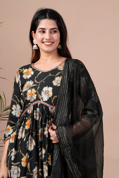 Aliya Cut Designer Kurta Pant With Dupatta Set For Women & Girl